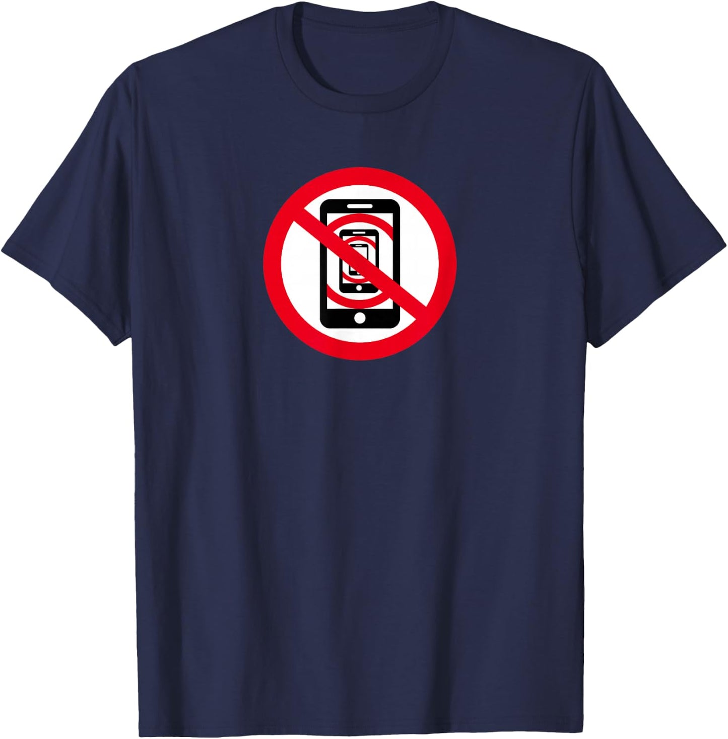 Funny No Cell Phone Library T-Shirt - T-Shirt | Navy