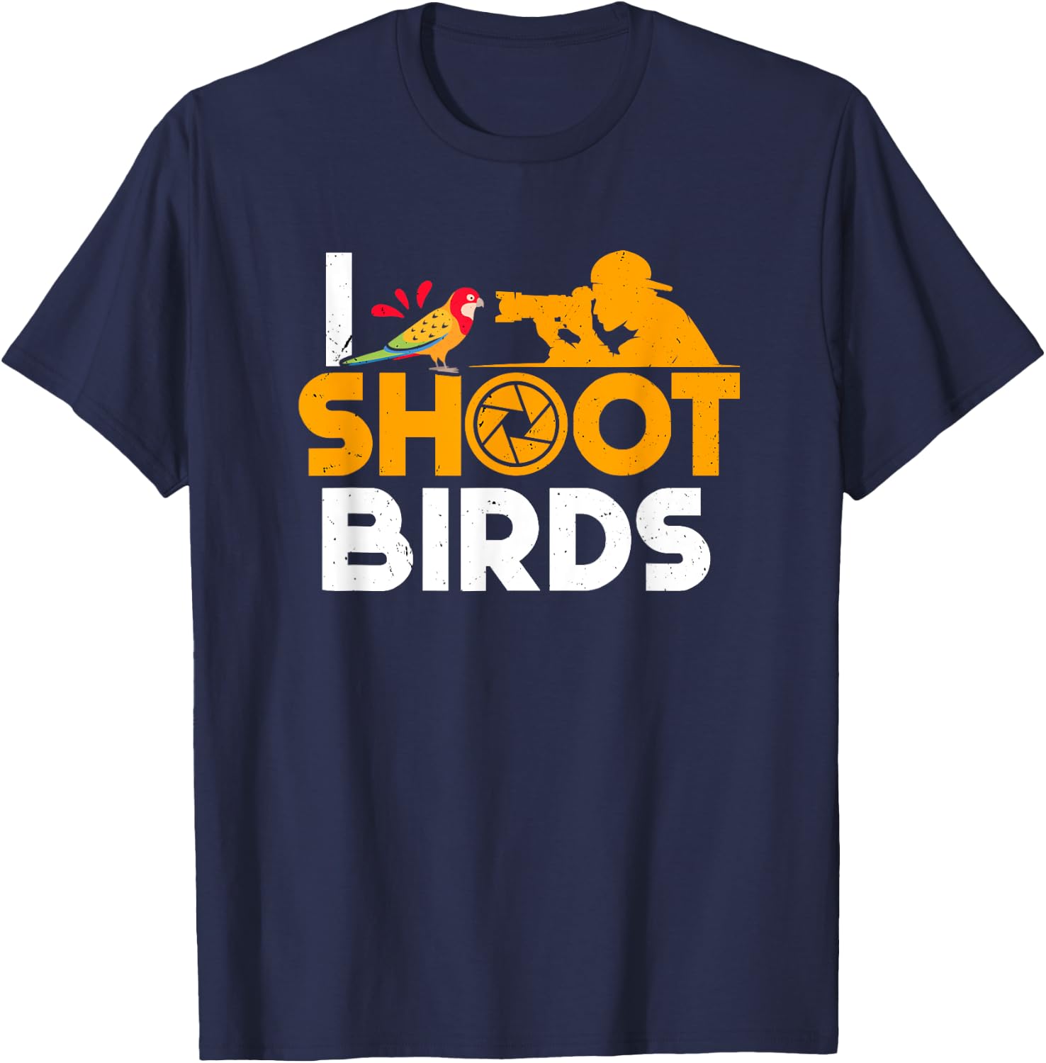 Bird Photographer Shoot Birds Birdwatching Photography T-Shirt - T-Shirt | Navy