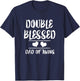 Double Blessed Dad Of Twins New Father Gift T-Shirt - T-Shirt | Navy