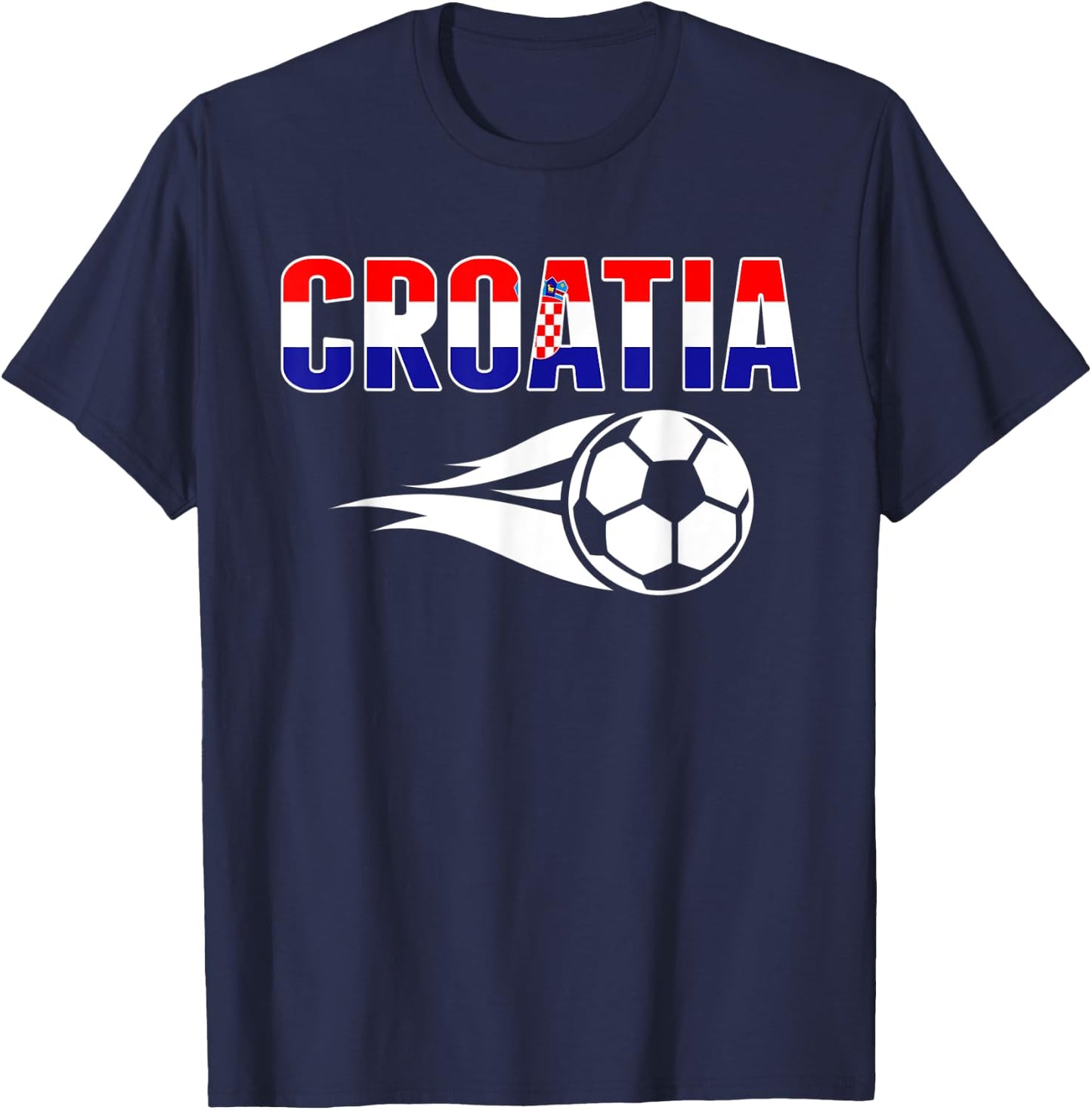 Croatia Soccer Fans Jersey - Croatian Flag Football Lovers T-Shirt - T-Shirt | Navy