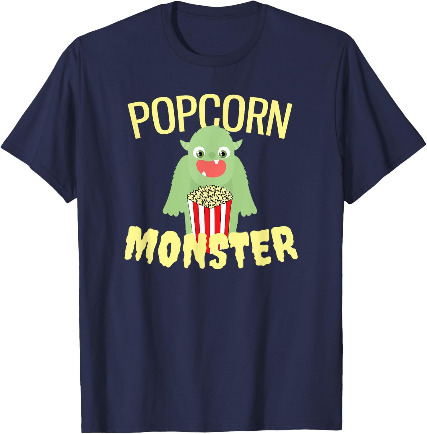 Funny popcorn monster T-Shirt - T-Shirt | Navy