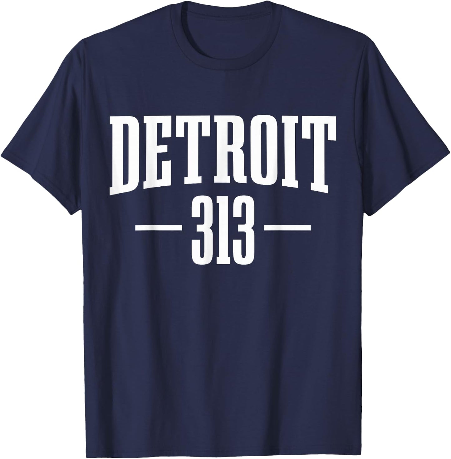 Detroit Michigan 313 Area Code Pride Retro T-Shirt - T-Shirt | Navy