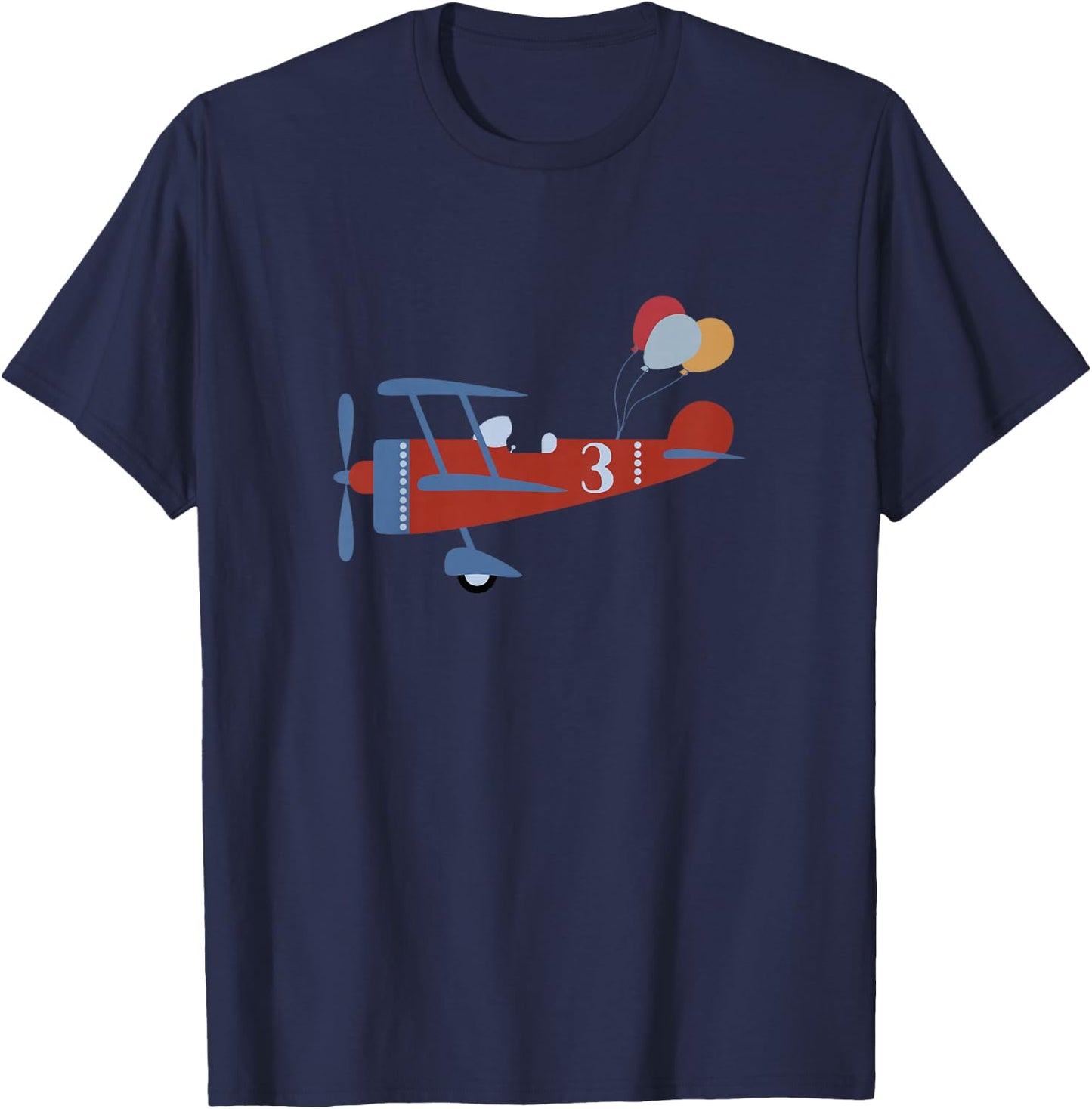 3rd Birthday Airplane T Shirt, 3 Year Old Airplane Pilot T-Shirt - T-Shirt | Navy