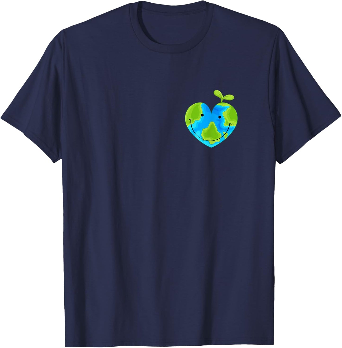 Earth Heart Earth Day T-Shirt - T-Shirt | Navy