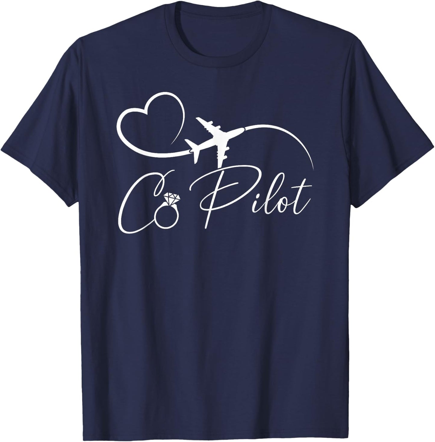 Co Pilot Proud Airplane Pilot Wife of A Pilot Wife T-Shirt - T-Shirt | Navy