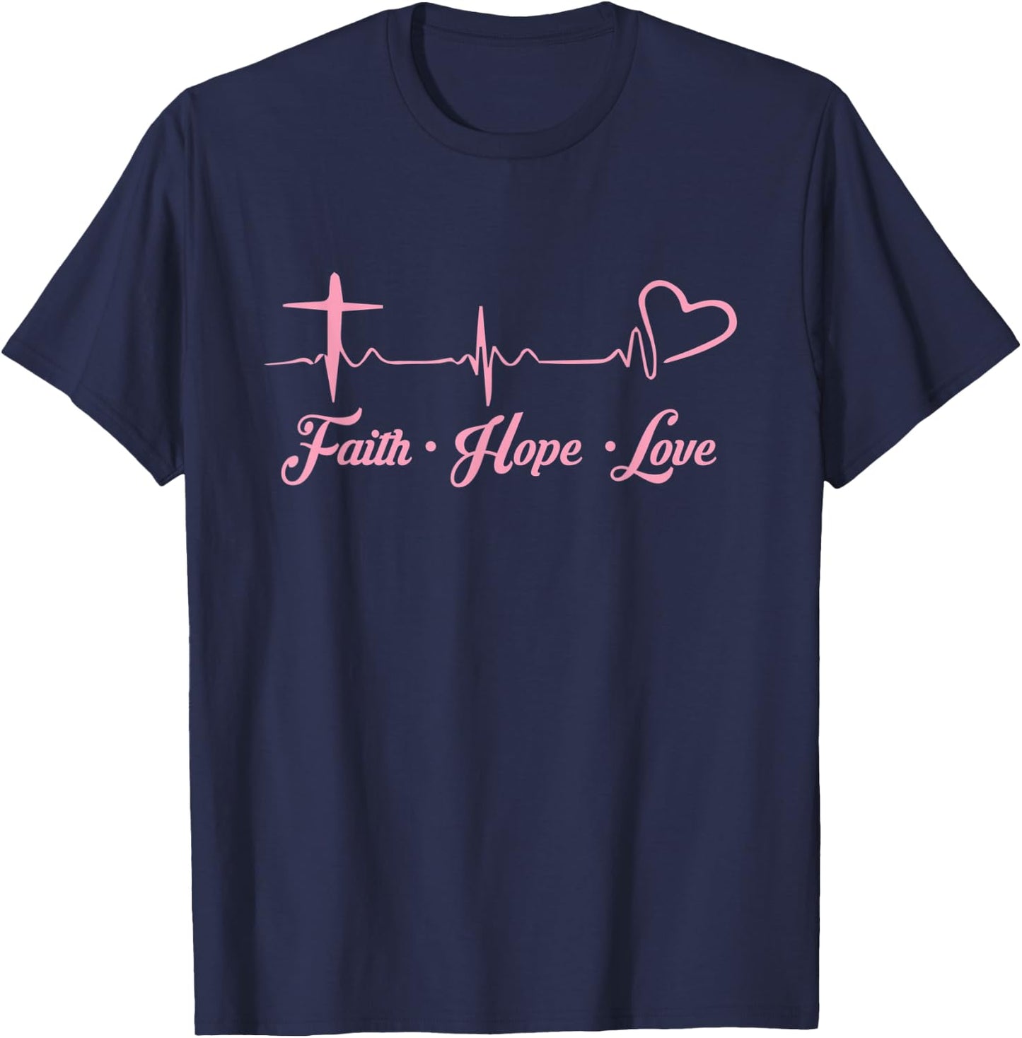 Faith - Love - Hope - Jesus Christ T-Shirt - T-Shirt | Navy