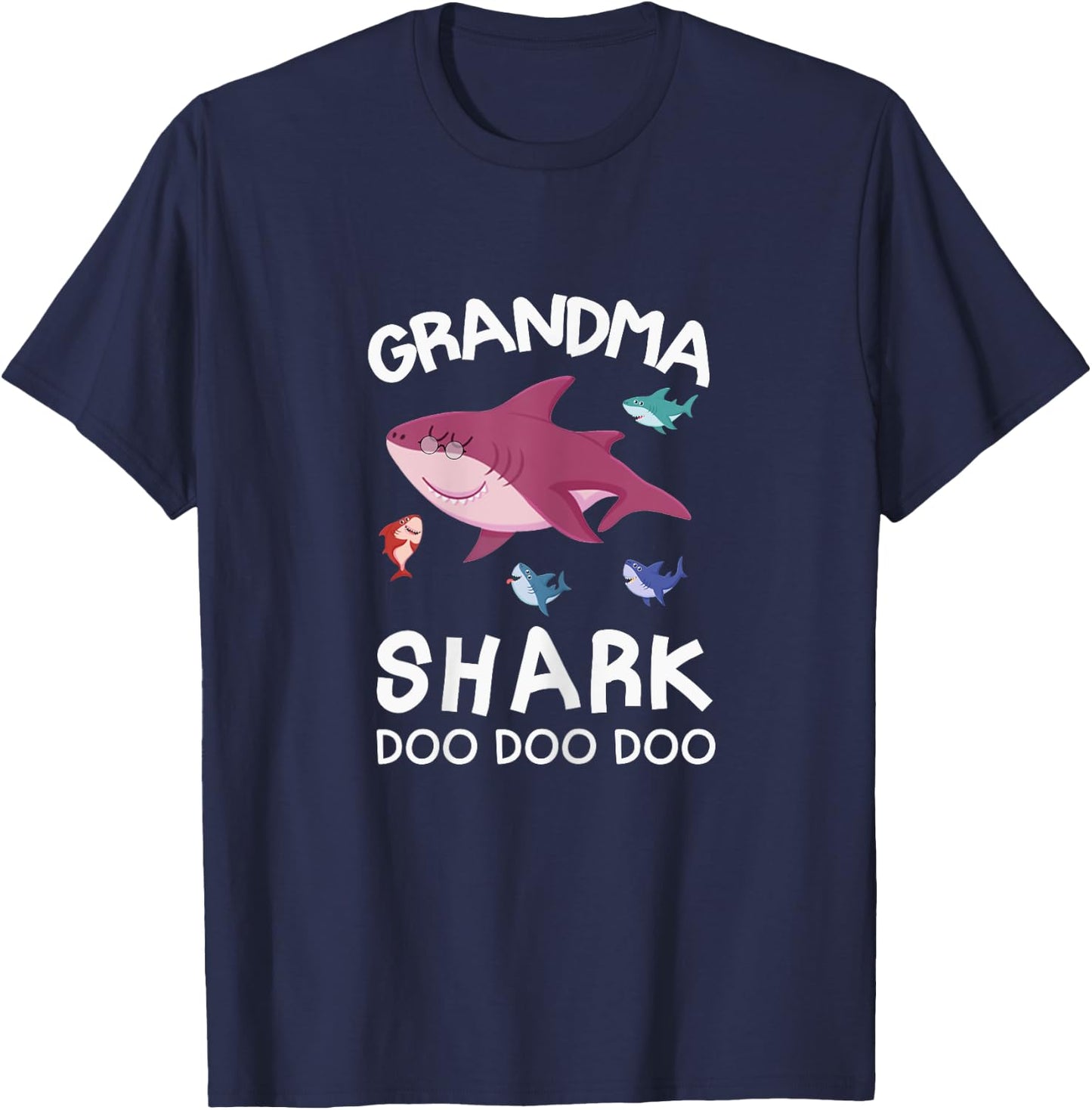 Funny Grandma Shark Gorgeous Grandma Day T-Shirt - T-Shirt | Navy