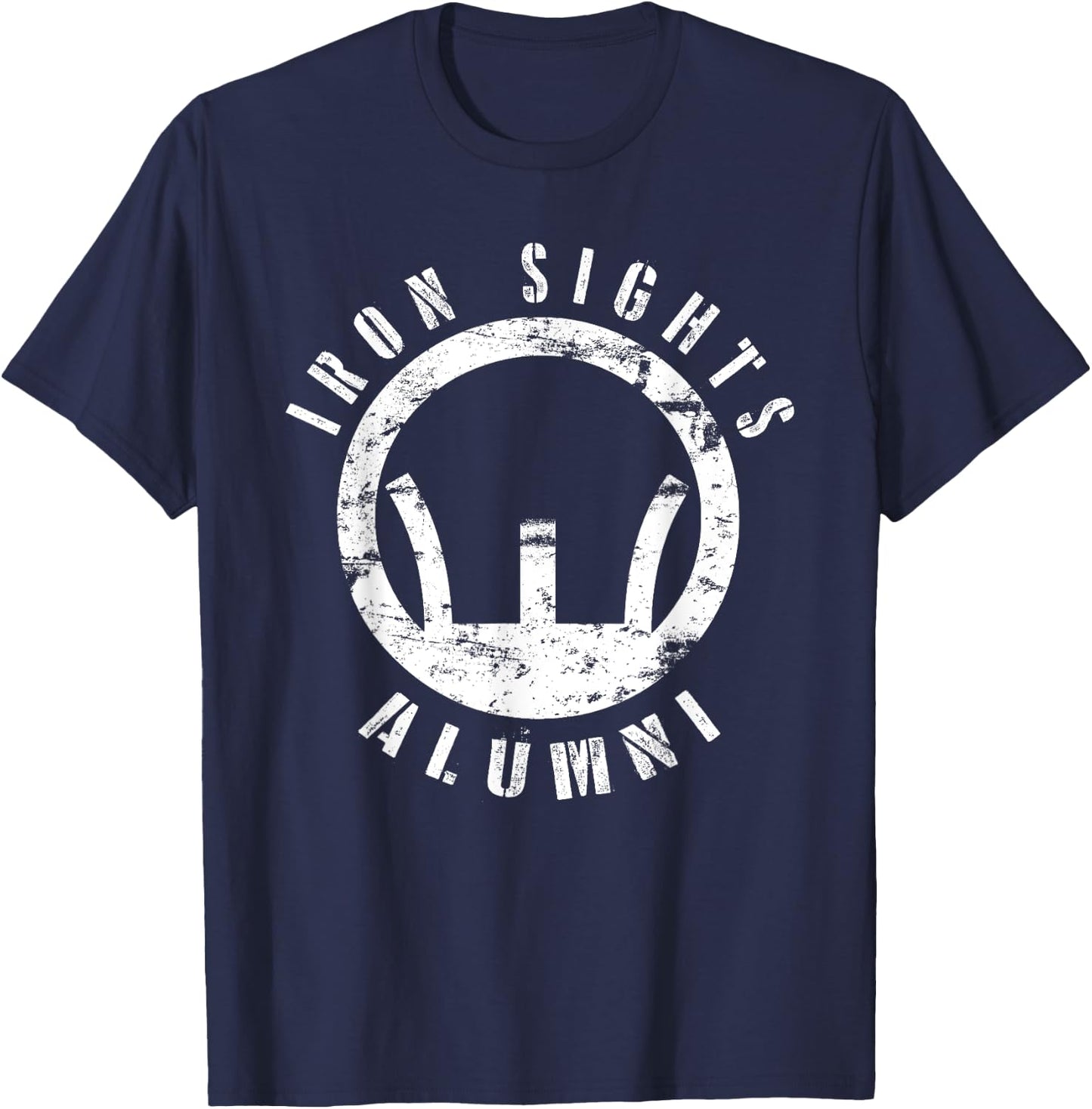 Iron Sights Alumni Boot Camp Shooting Marksmanship Veteran T-Shirt - T-Shirt | Navy