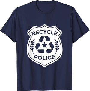 Recycling Police Artwork For An Environmentalist T-Shirt - T-Shirt | Navy
