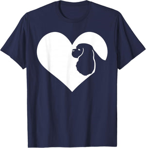 CKC Heart Silhouette Cavalier King Charles Spaniel T-Shirt - T-Shirt | Navy