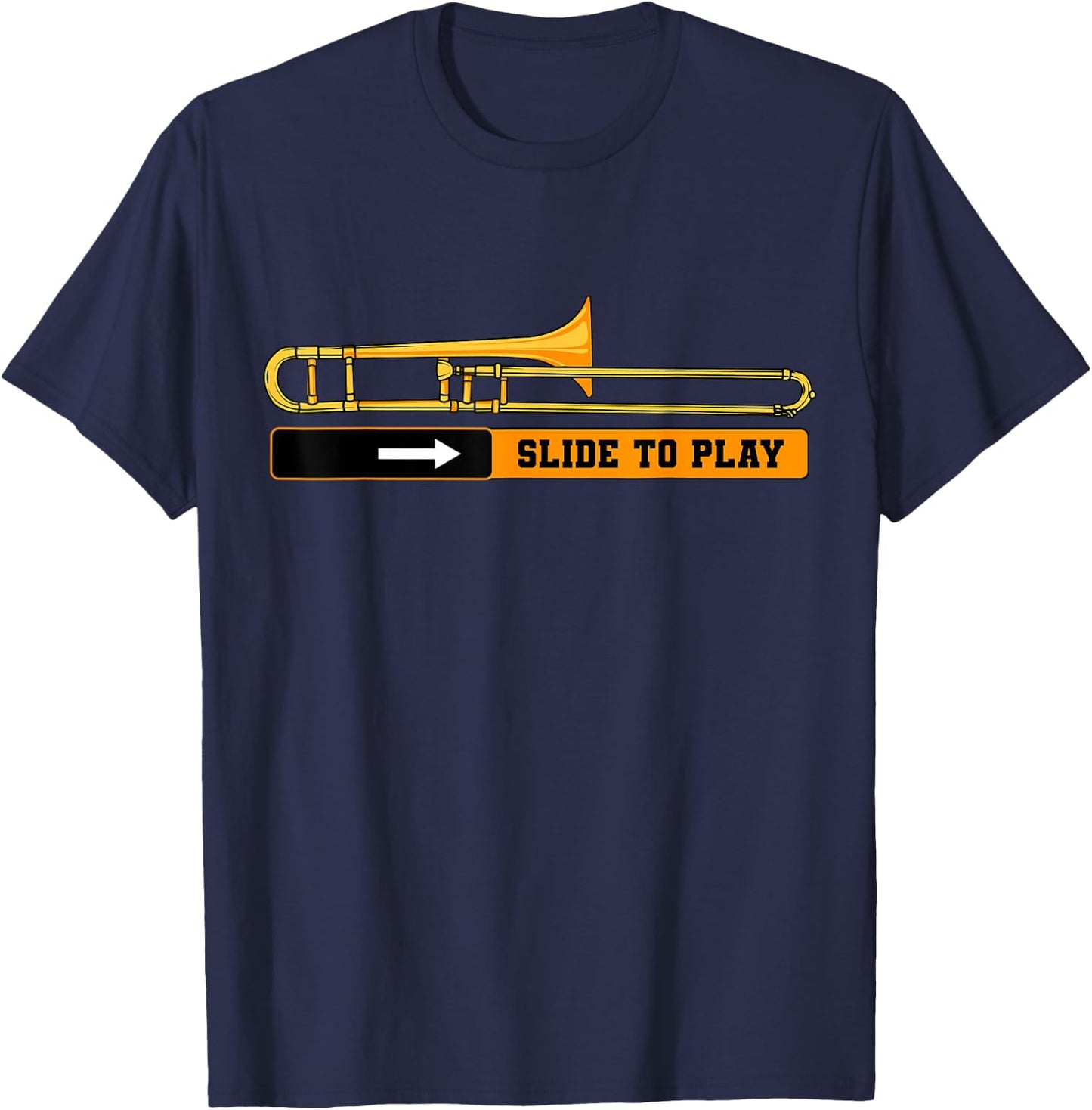 Trombone Mucisian Trombonist Jazz Music Brass Instrument T-Shirt - T-Shirt | Navy
