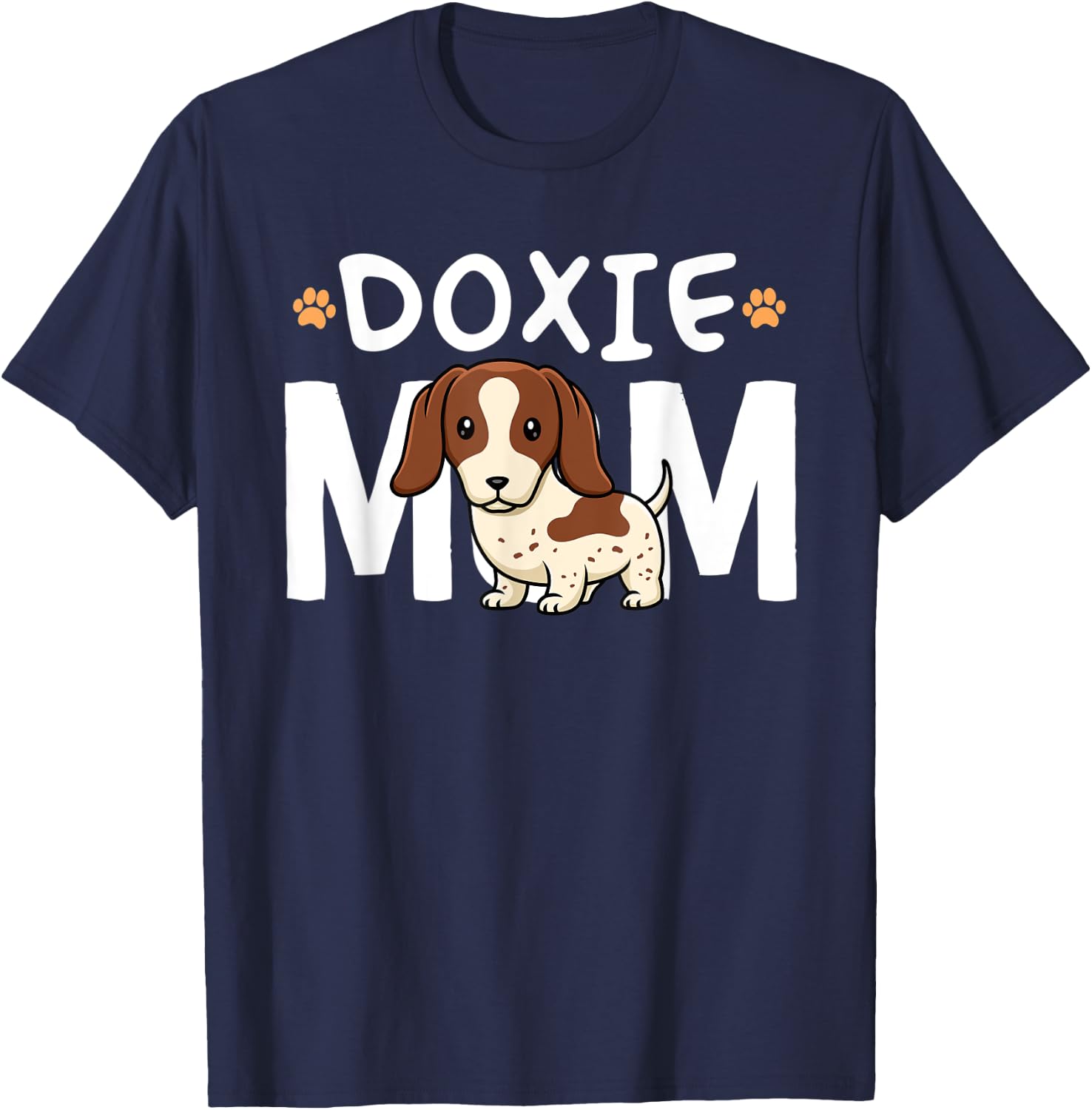 Piebald Dachshund Mom Shirt Doxie Mama Dog Lover Women Kids T-Shirt - T-Shirt | Navy