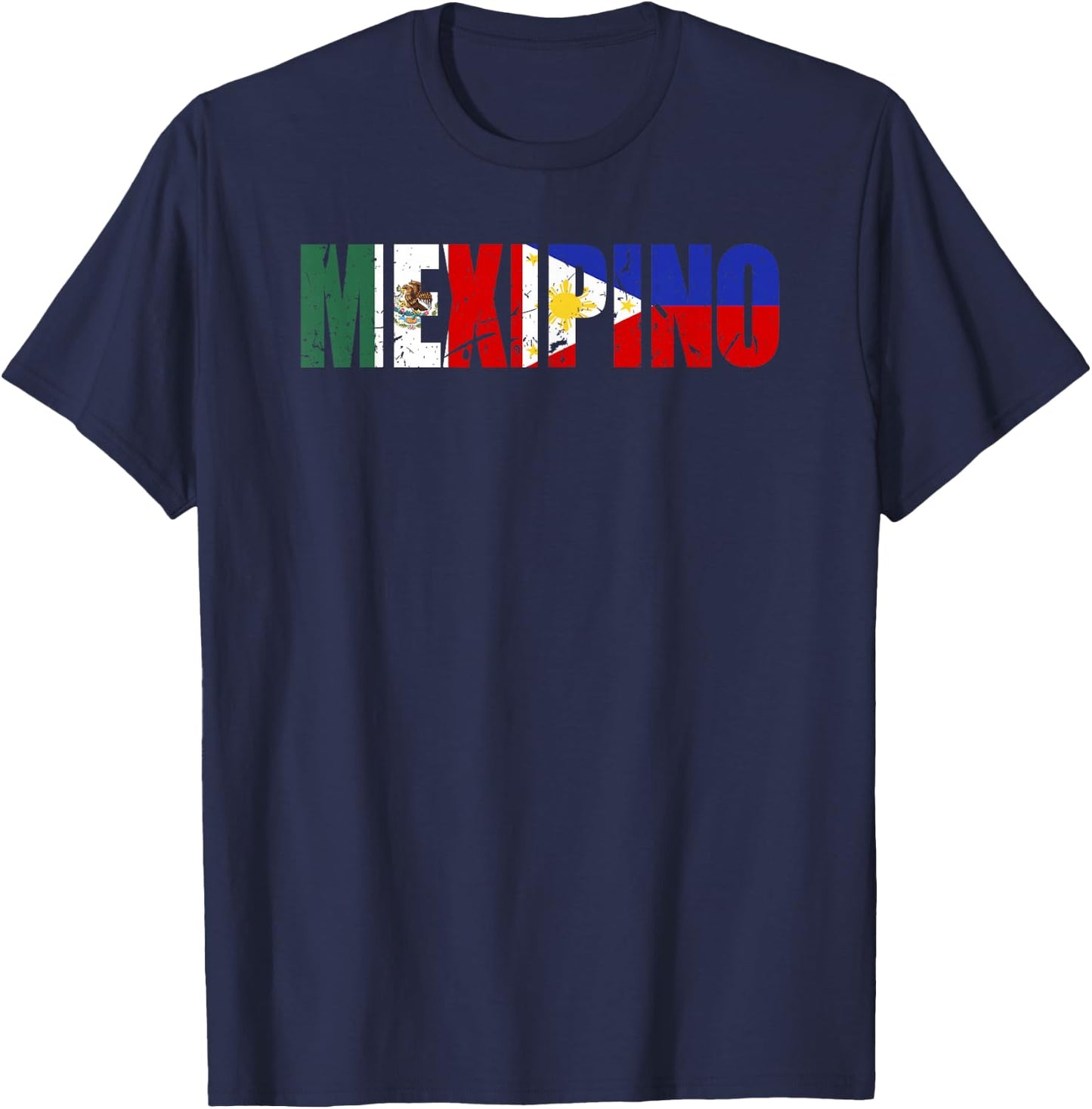 Mexipino Mexican Filipino Mixed Heritage Mexico Philippines T-Shirt - T-Shirt | Navy