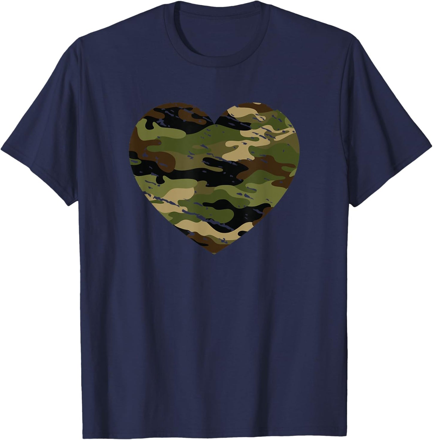 SqueakyRicardo Camouflage Tan Green Brown Black Camo Aesthetic T-Shirt - T-Shirt | Navy