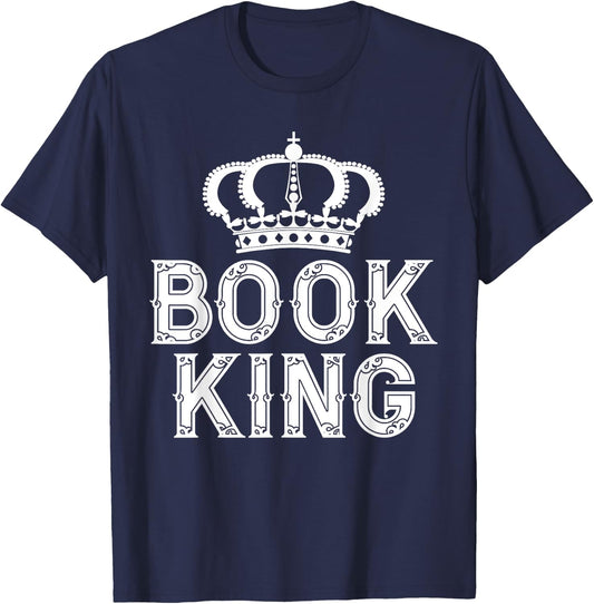 Book King Book Lover T-Shirt - T-Shirt | Navy