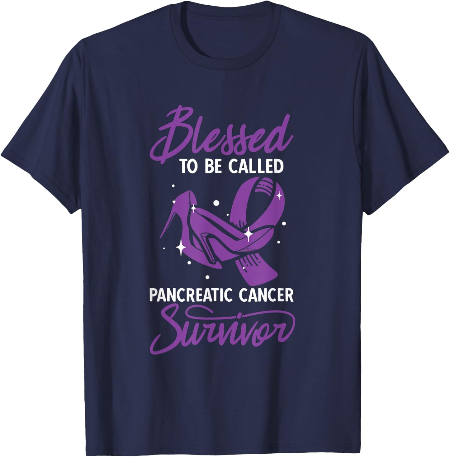 Blessed To Be Called A Survivor Pancreatic Cancer T-Shirt - T-Shirt | Navy