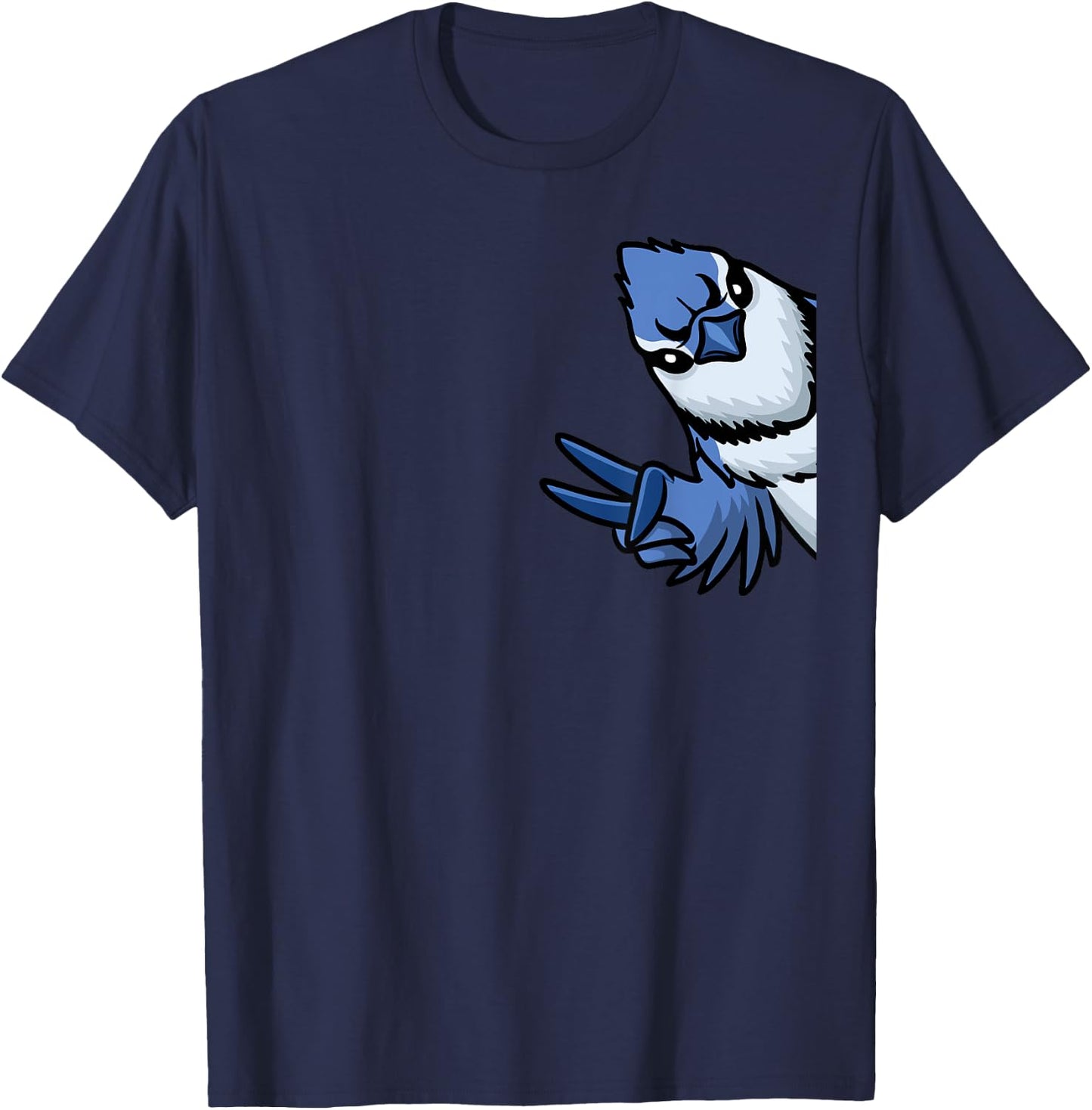 Blue Jay Bird Cyanocitta Cristata From Side T-Shirt - T-Shirt | Navy