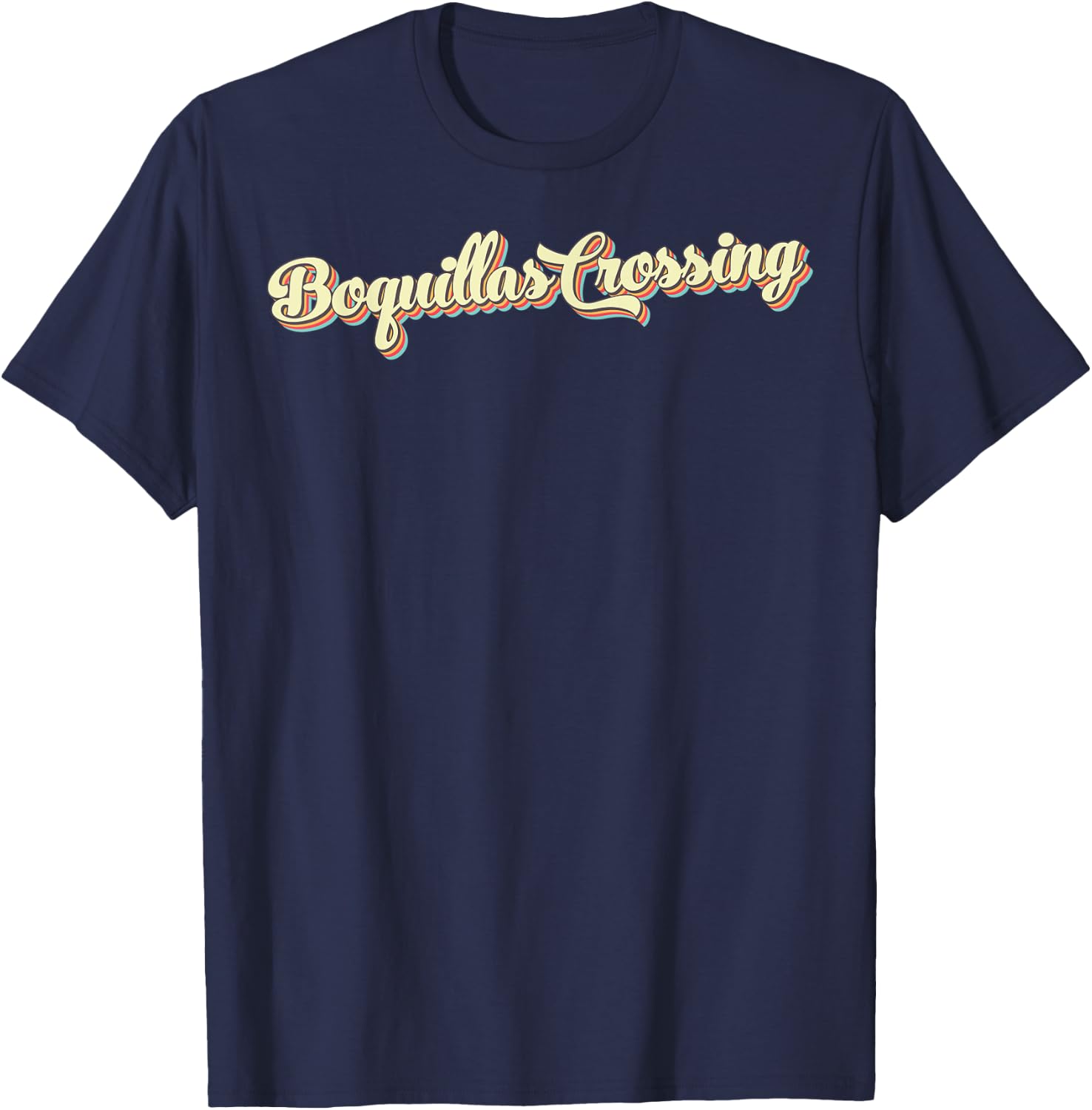 Boquillas Crossing Retro Art Baseball Font Vintage T-Shirt - T-Shirt | Navy