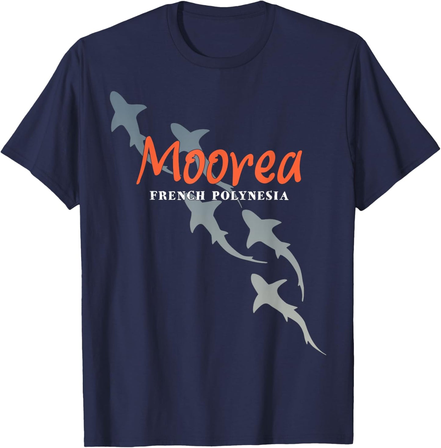 Shark Scuba Diving Moorea, Scuba Diving with Sharks T-Shirt - T-Shirt | Navy