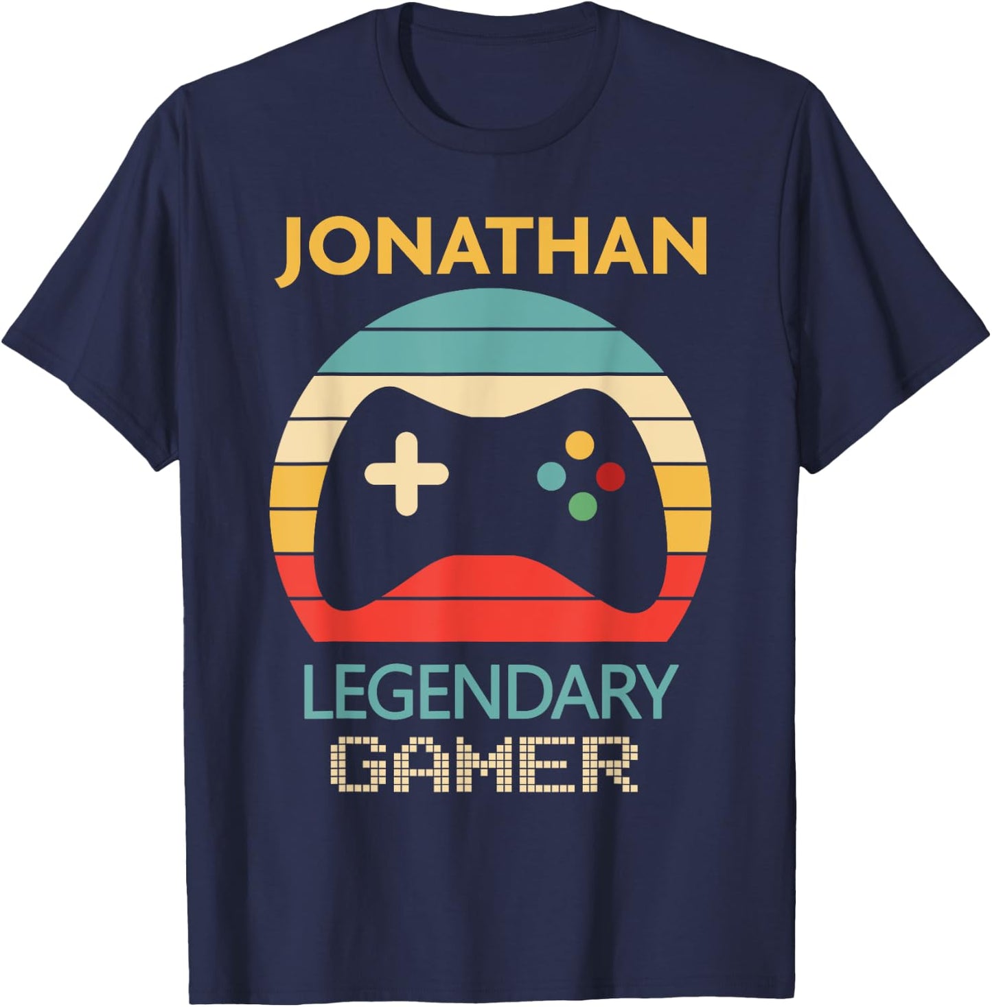 Jonathan Name Gift - Personalized Legendary Gamer T-Shirt - T-Shirt | Navy