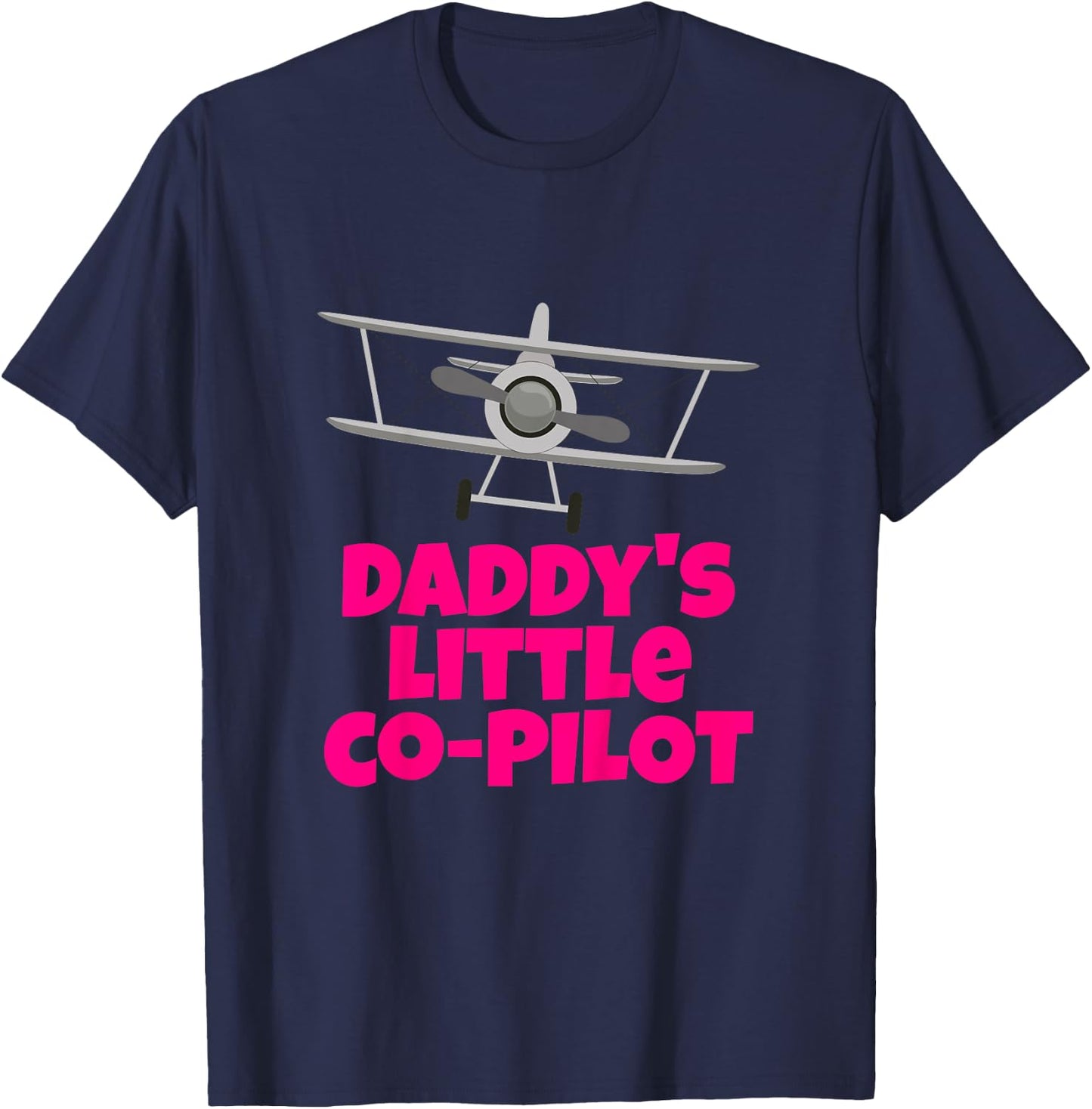Kids Daddy's Little Co-Pilot Airplane Kids T-Shirt - T-Shirt | Navy
