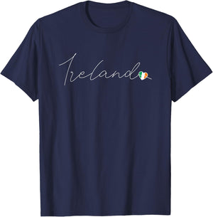 Éire Simple Love Irish Flag Heart on Ireland T-Shirt - T-Shirt | Navy