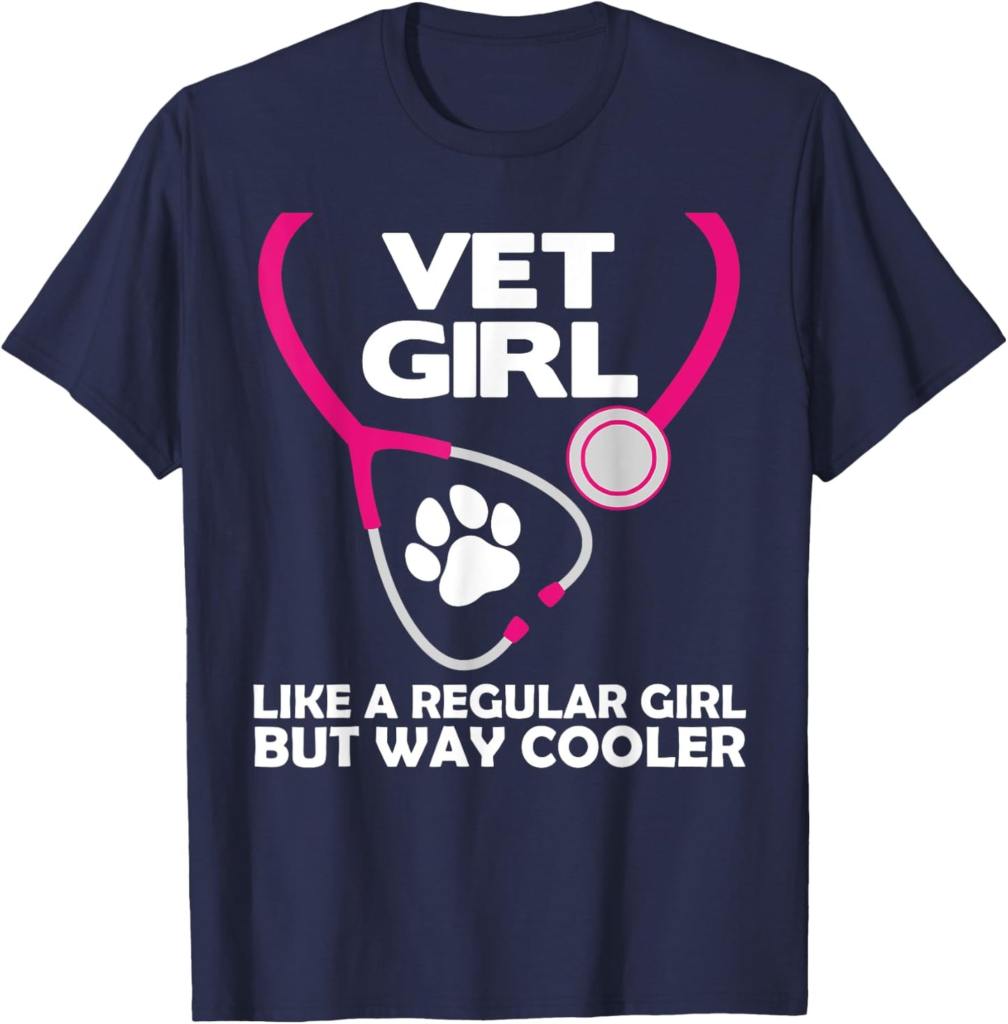 Funny Veterinary Technician Women Girls Female Vet Assistant T-Shirt - T-Shirt | Navy
