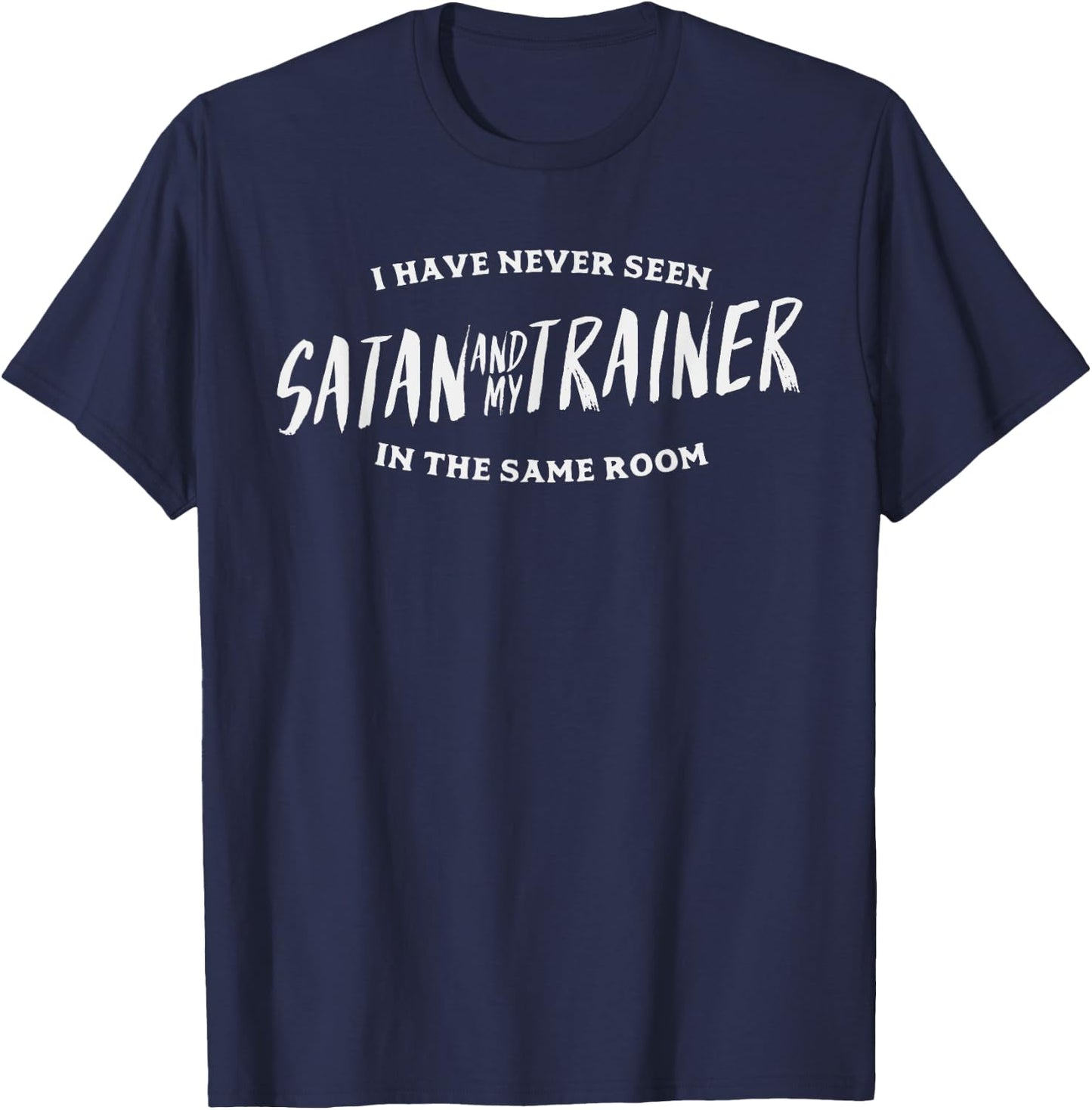 Funny Gym Shirt Fitness Trainer Satan Gift Weightlifting T-Shirt - T-Shirt | Navy