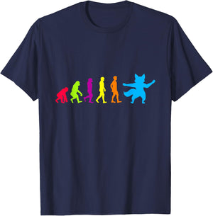 Furry Human Evolution Shirt Furry Shirt Outfit Furries T-Shirt - T-Shirt | Navy