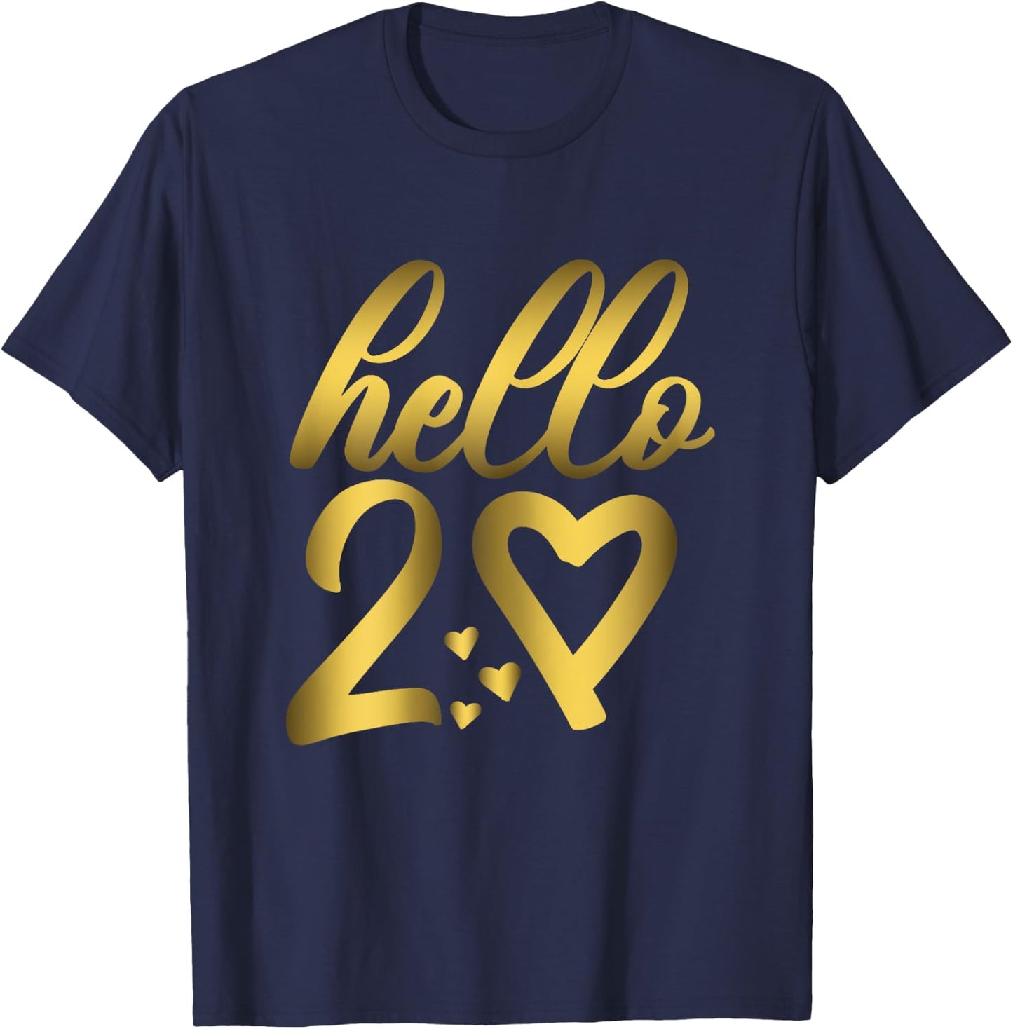 20th Birthday Cute Hello 20 Twenty Years Old T-Shirt - T-Shirt | Navy