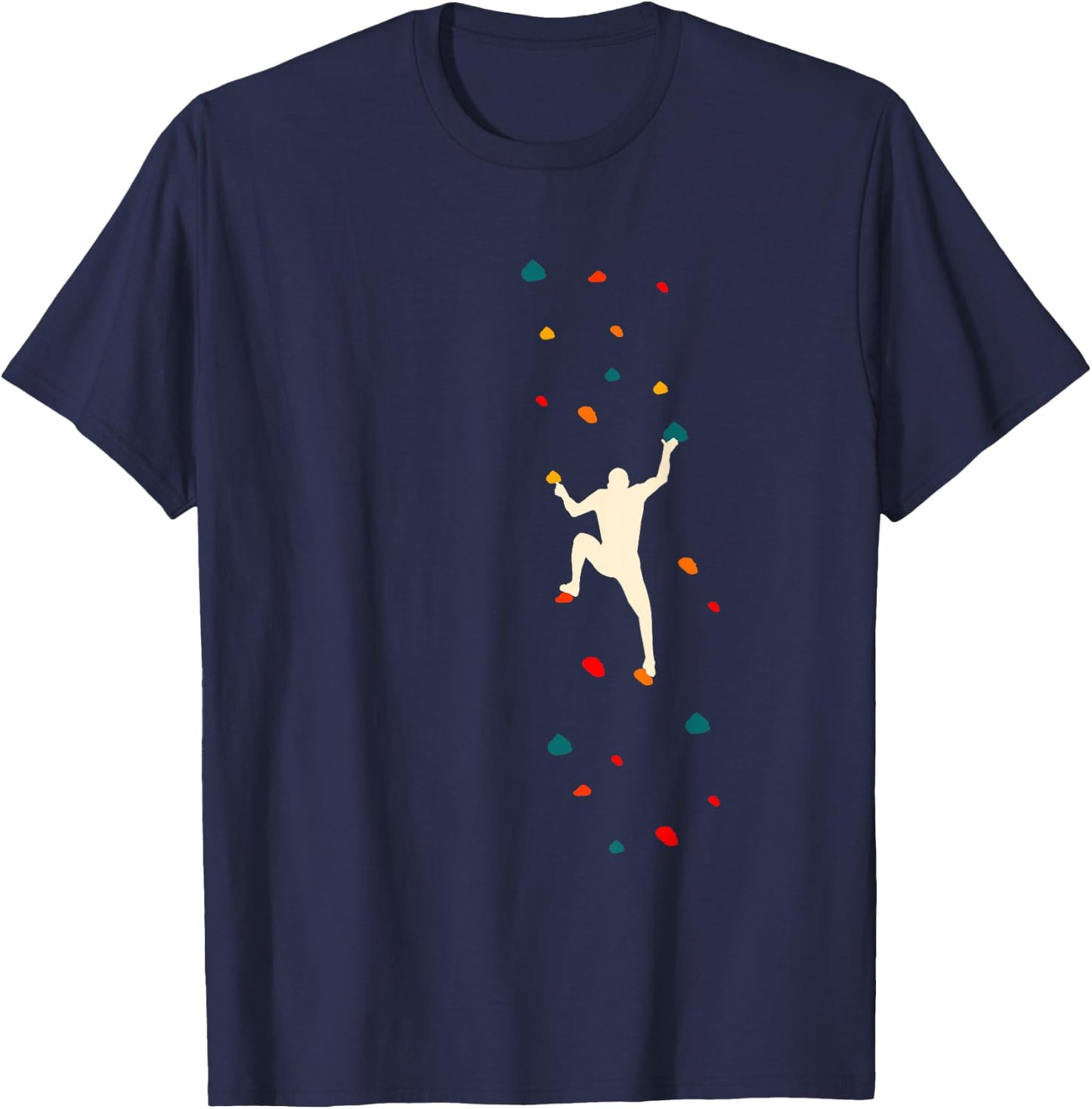 Bouldering Climber Free Climbing Small Rock Formation T-Shirt - T-Shirt | Navy