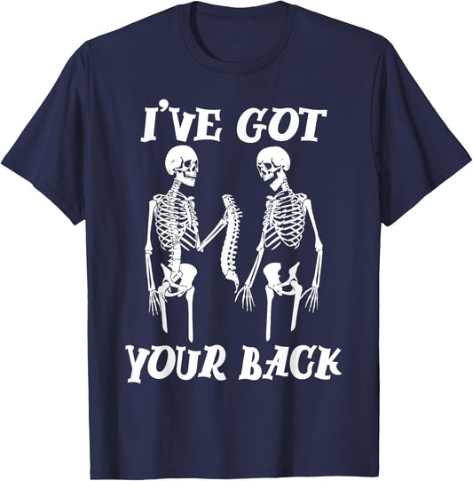 I've Got Your Back Halloween Skeleton Skull Men and Women T-Shirt - T-Shirt | Navy