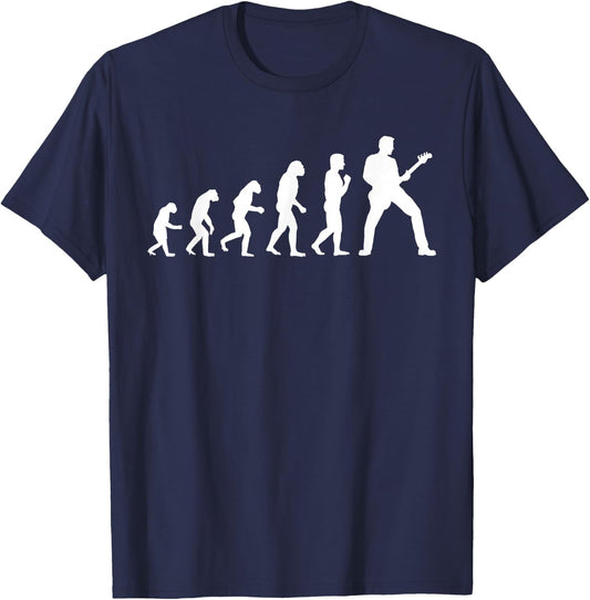 guitar evolution of a guitarist Gift guitar player T-Shirt - T-Shirt | Navy