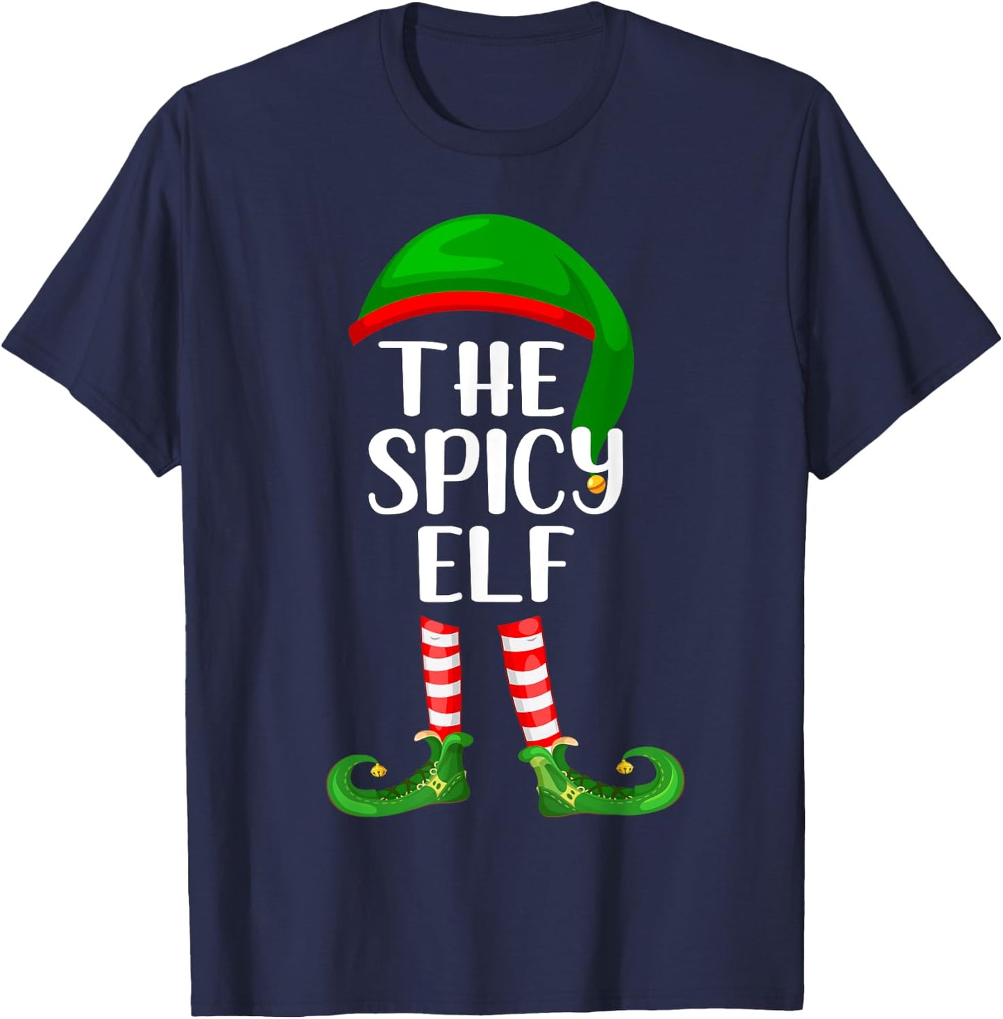 Matching Family Group Christmas The Spicy Elf T-Shirt - T-Shirt | Navy