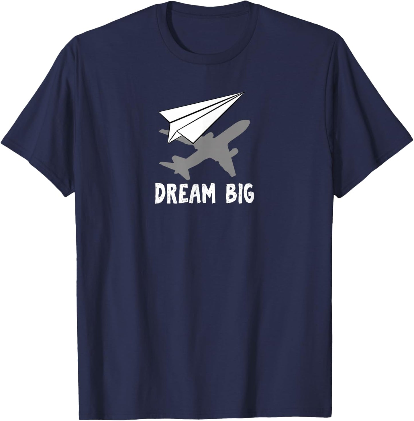 Motivational pilot Aerospace engineer Dream paper airplane T-Shirt - T-Shirt | Navy