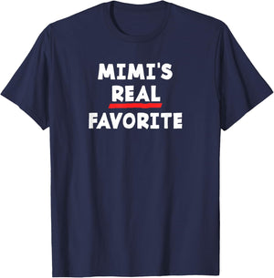 I'm Mimi's Real Favorite Grandchild Funny Sibling Rivalry T-Shirt - T-Shirt | Navy