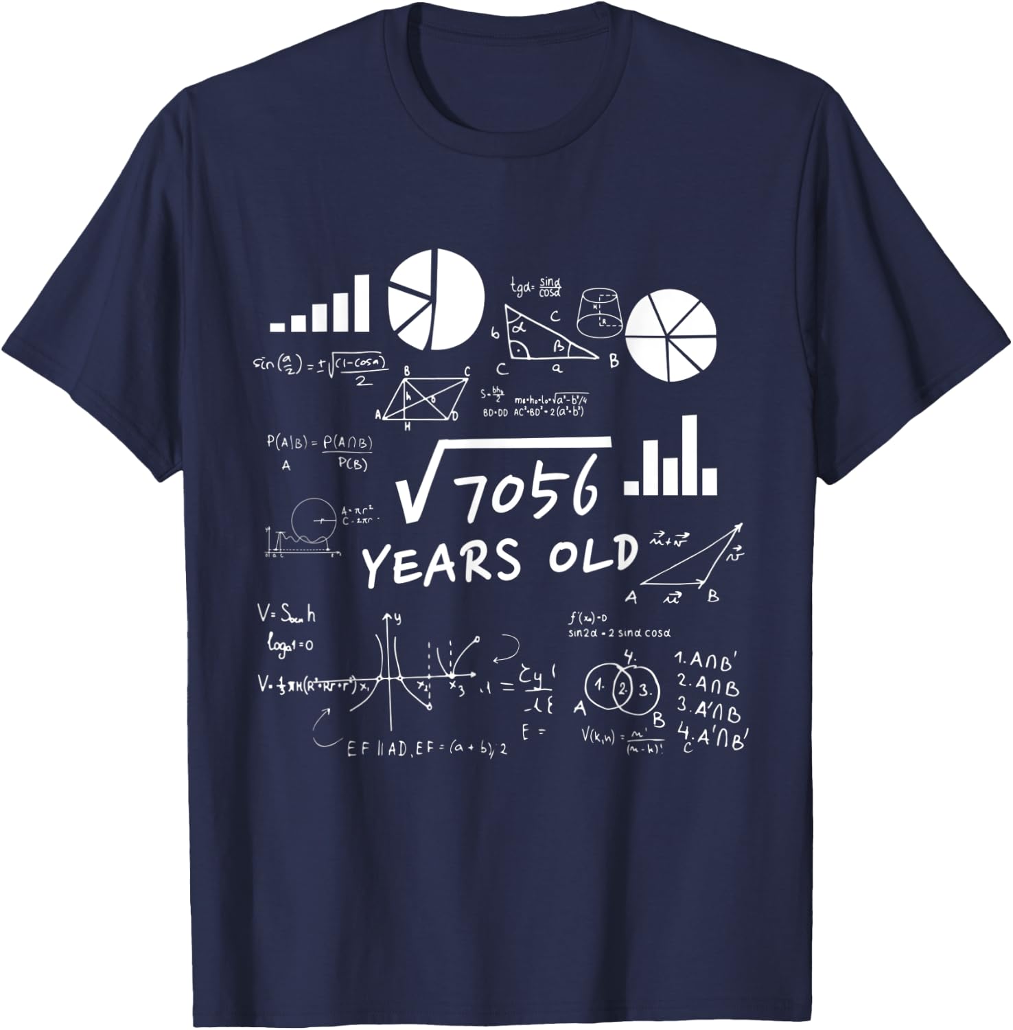 Square Root 84 Year Old Gift Funny Teacher 84th Birthday T-Shirt - T-Shirt | Navy
