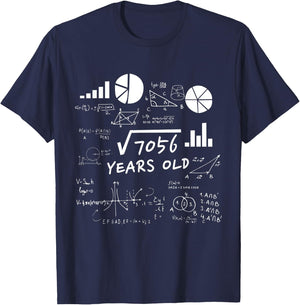 Square Root 84 Year Old Gift Funny Teacher 84th Birthday T-Shirt - T-Shirt | Navy