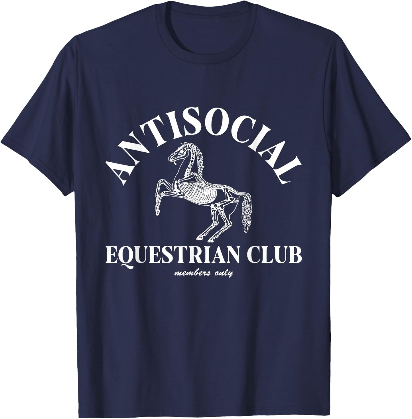 Equestrian Antisocial Club Skeleton Horse T-Shirt - T-Shirt | Navy