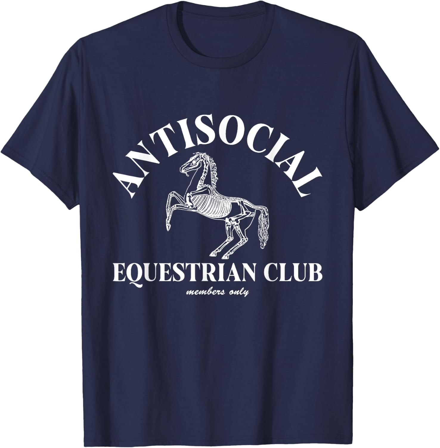Equestrian Antisocial Club Skeleton Horse T-Shirt - T-Shirt | Navy