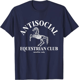Equestrian Antisocial Club Skeleton Horse T-Shirt - T-Shirt | Navy