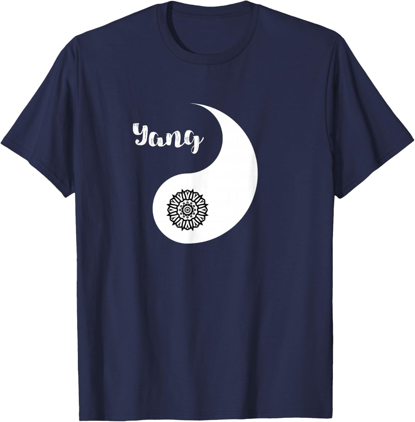 Yin & Yang Valentine's Day Cute Matching Couple T-Shirt - T-Shirt | Navy
