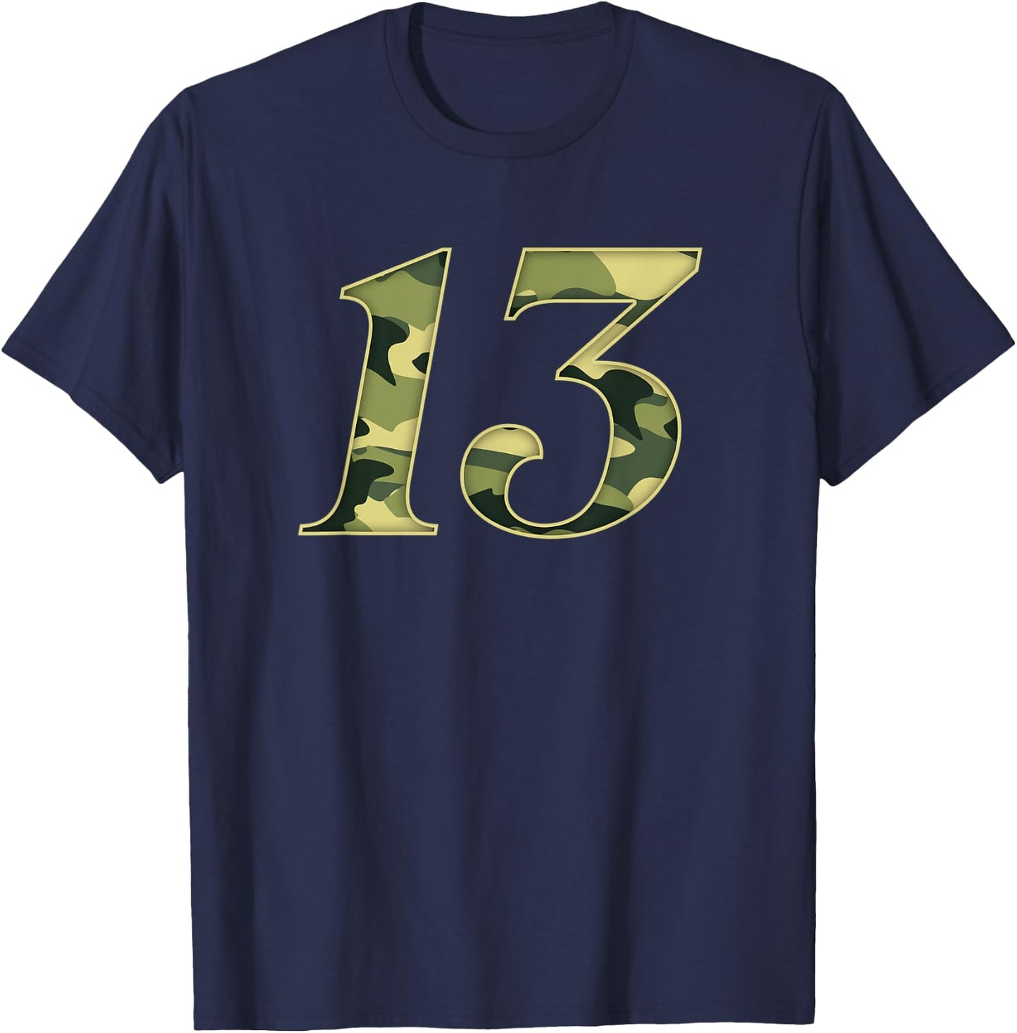 13th Birthday Soldier 13 Years Boy Girl Military Themed Camo T-Shirt - T-Shirt | Navy