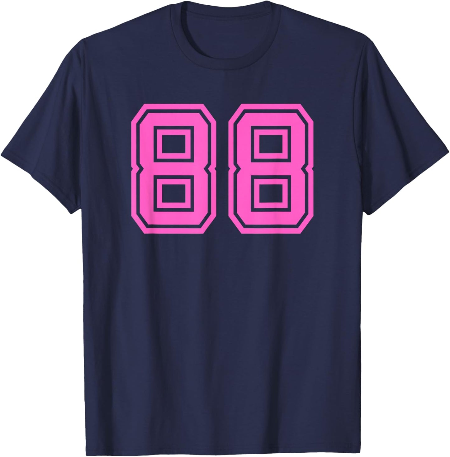 Pink Sports Team Number 88 T-Shirt - T-Shirt | Navy