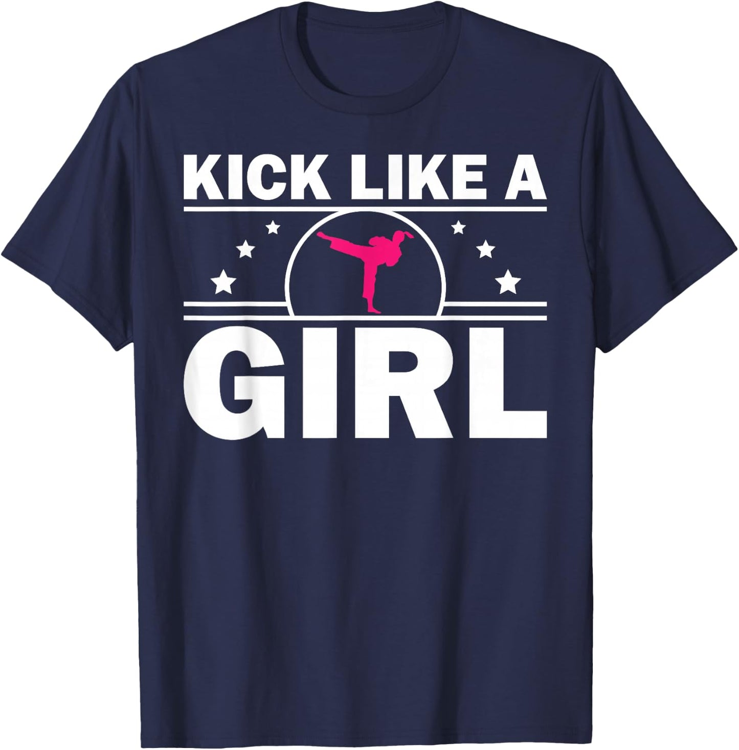 Cool Karate Gift Kickboxing Karate Lover Taekwondo Cute Karate Design For Girls Women Kids Martial Arts Kung Fu T-Shirt - T-Shirt | Navy