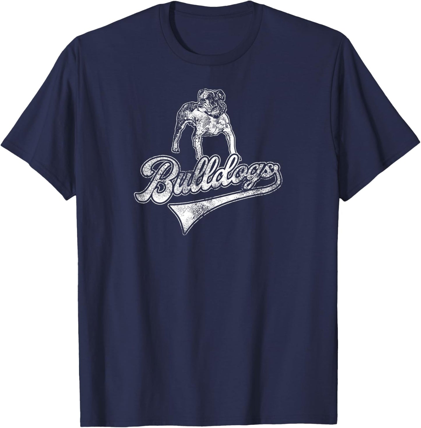 Bulldogs School Sports Fan Team Spirit Mascot Vintage T-Shirt - T-Shirt | Navy