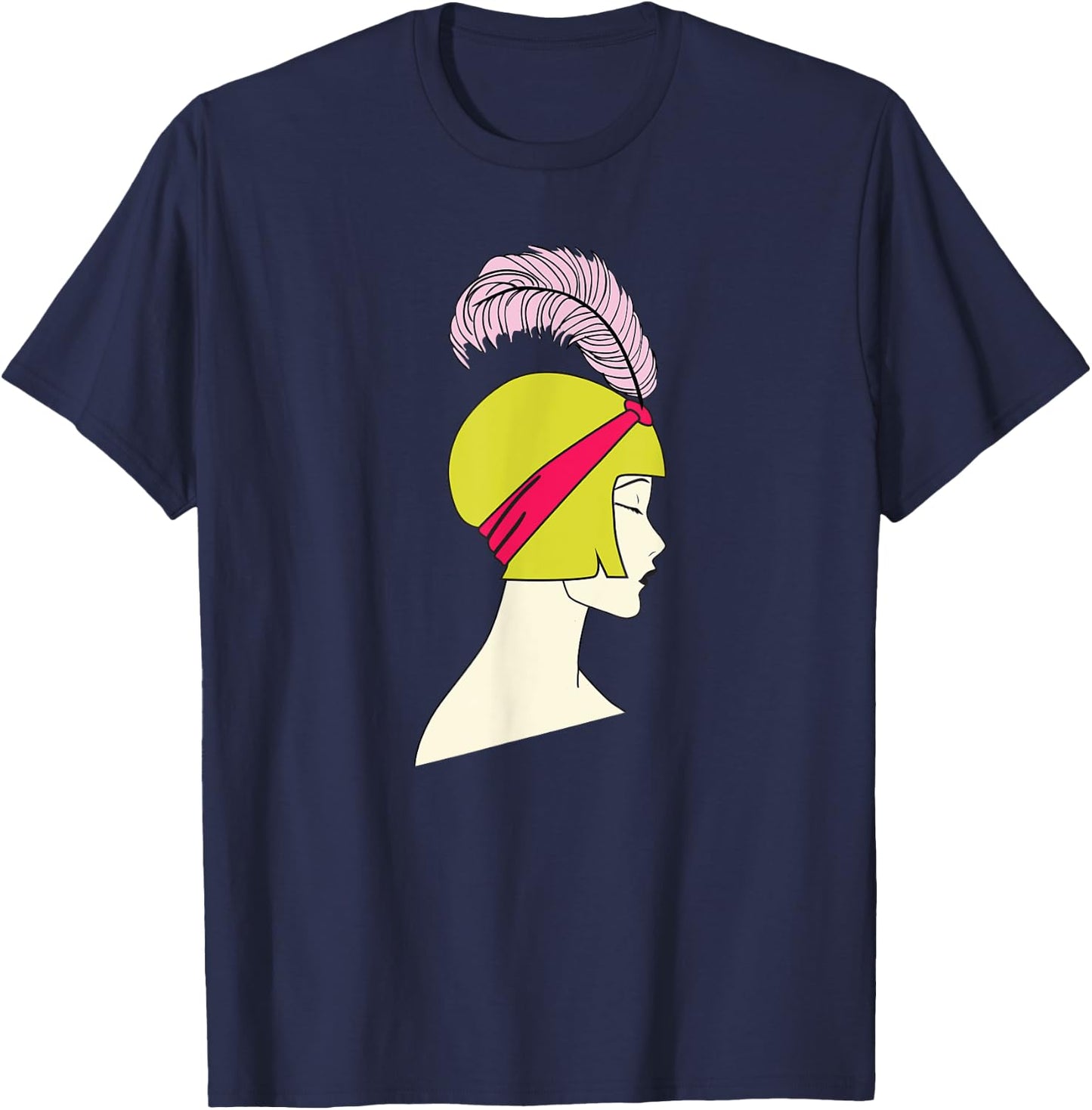 Flapper - Art Deco Girl Artsy Roaring Twenties T-Shirt - T-Shirt | Navy