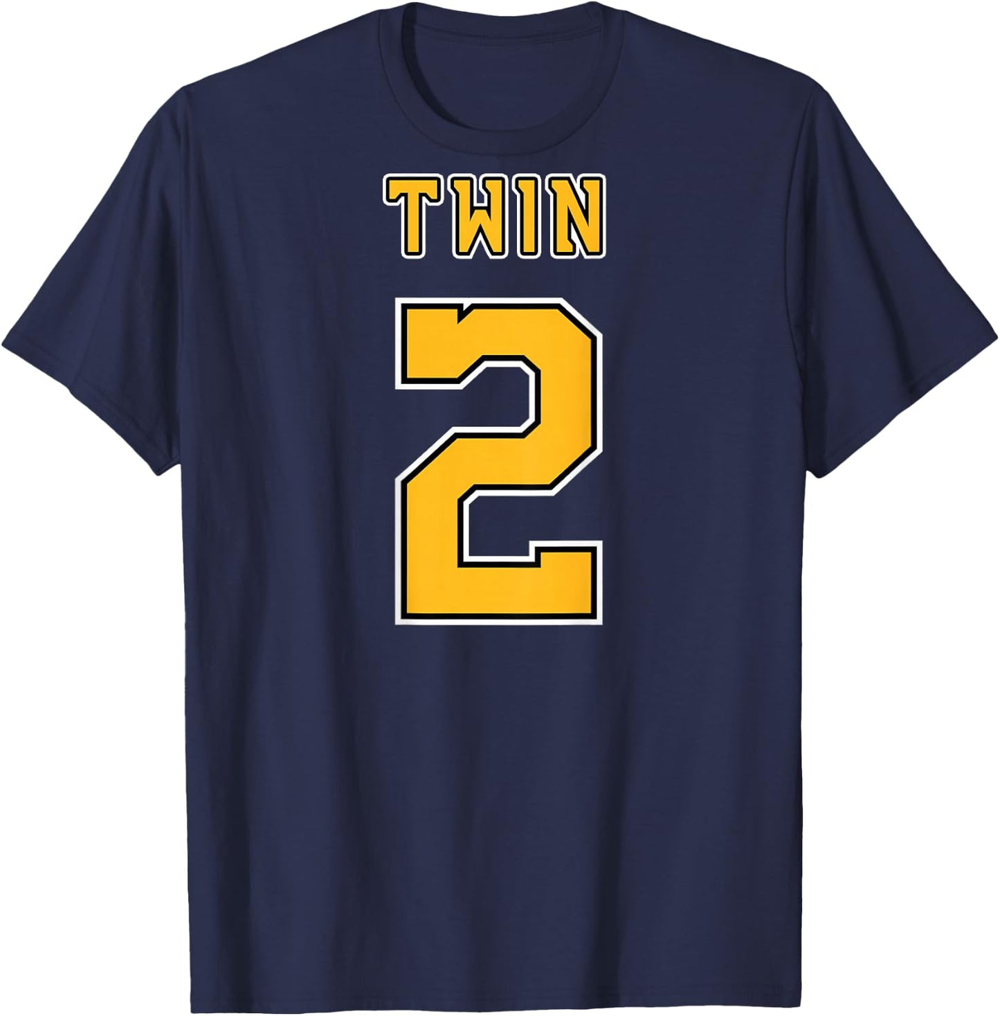TWIN 1 TWIN 2 shirts adult matching jersey funny outfit T-Shirt - T-Shirt | Navy