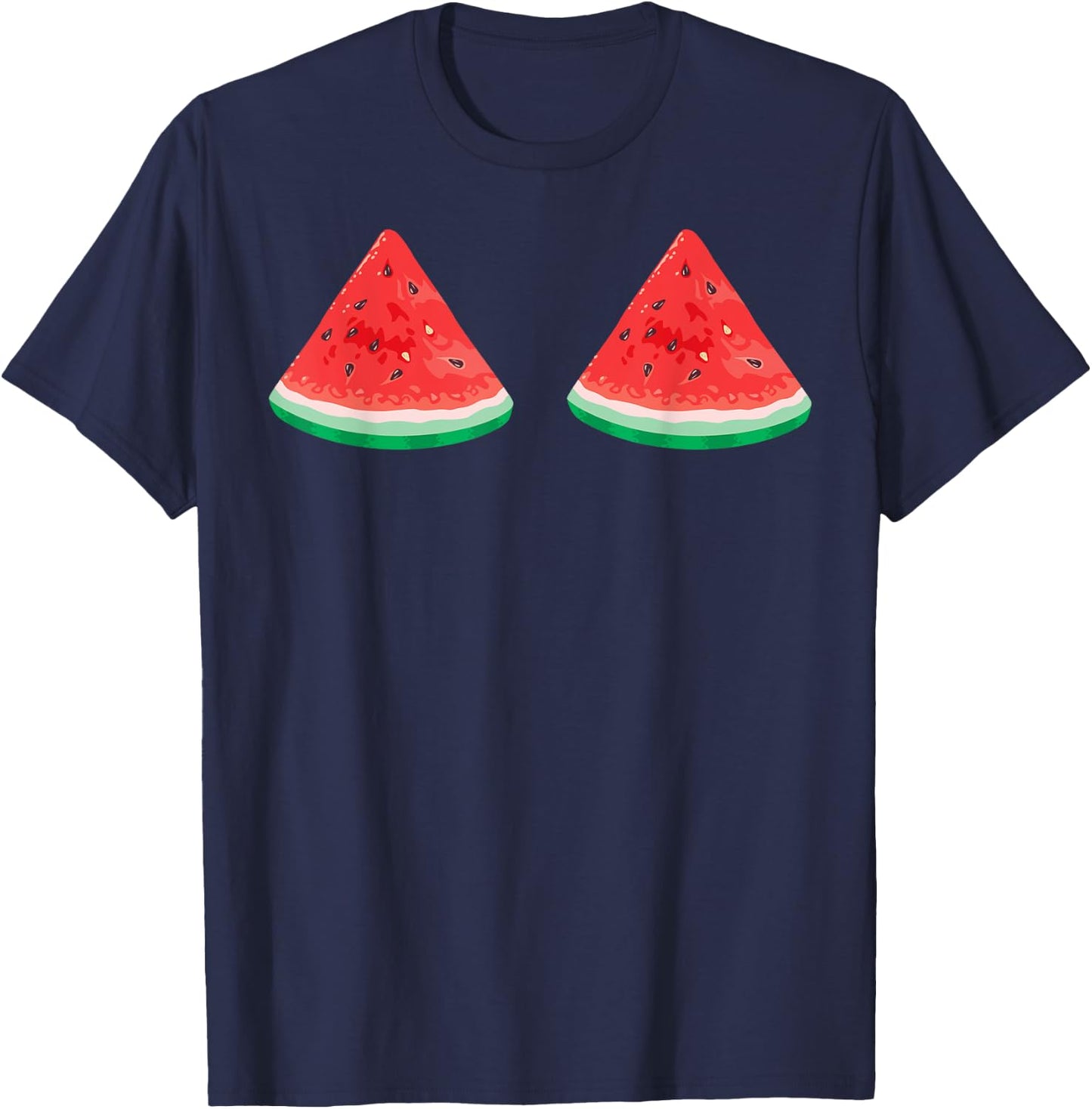 Watermelon Boobs Shirt | Cool Sexy Fruit Juice Lovers Gift T-Shirt - T-Shirt | Navy