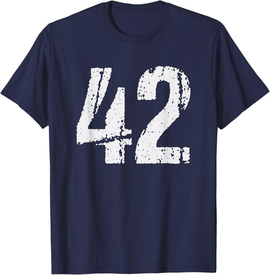 Number #42 Vintage 42nd Birthday Party 42 Years Old T-Shirt - T-Shirt | Navy